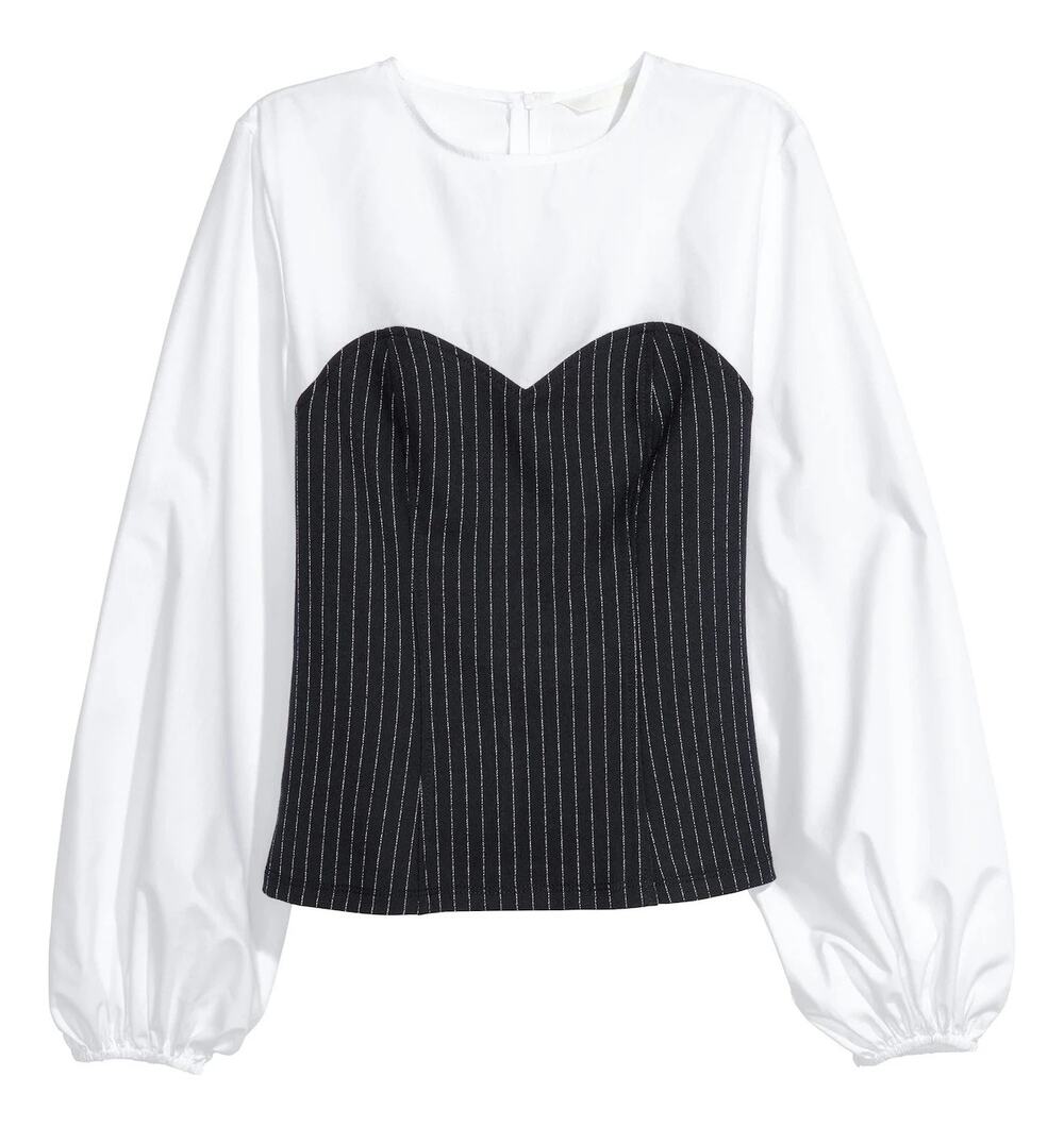 H & M WOMENS BLOUSE FITTED ZIPPER SIZE 12